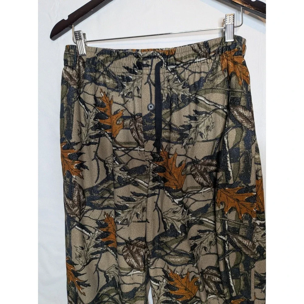 Vtg Fruit Of The Loom Mens Pajama Pants Camo Medium Hunting Baselayer Drawstring